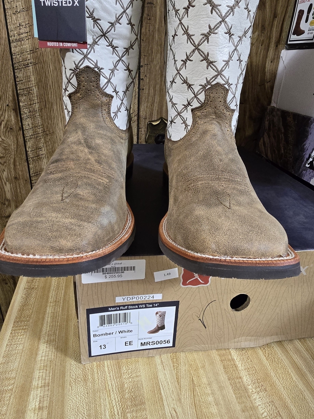 Twisted X 13EE Bomber Men's Brown and White Western Boots NWT